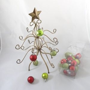 Tabletop metal Christmas Tree w/ornaments